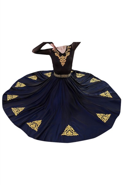 Design Xinjiang dance practice skirt set, custom-made Uyghur dance performance test costumes, Uyghur costumes, double-layer swing skirts SKDO018 detail view-5